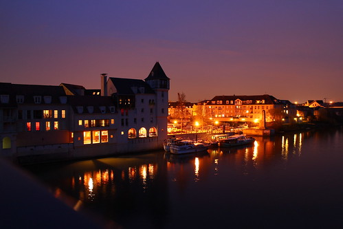 old paris france night port river evening boat town spring downtown style calm medieval cergy pontoise