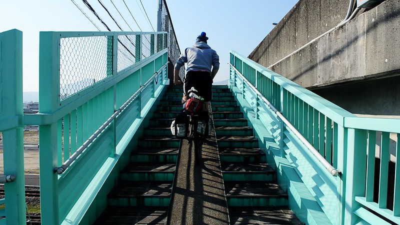 Cycling Up Stairs