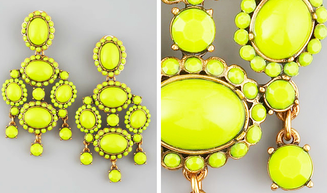 neon yellow drop earrings