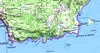 Carte du littoral Est de Bonifacio entre Pertusatu et Sperone