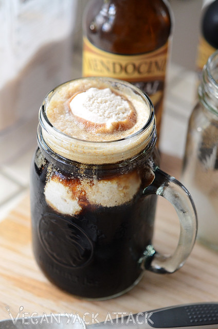 This Irish Whiskey Ice Cream Beer Float is essentially homemade vegan Bailey's ice cream, paired with your favorite stout! Great for St. Paddy's Day!