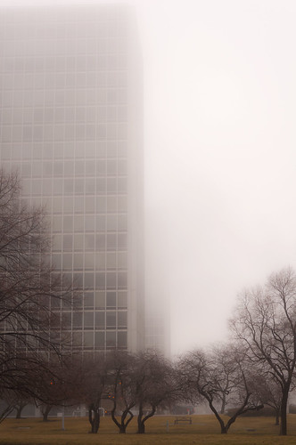weather fog architecture modern landscape lafayette towers detroit miesvanderrohe lafayettepark ludwigmiesvanderrohe