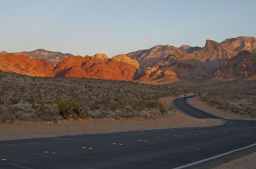 redrockcanyon road mountain sunrise raw nv