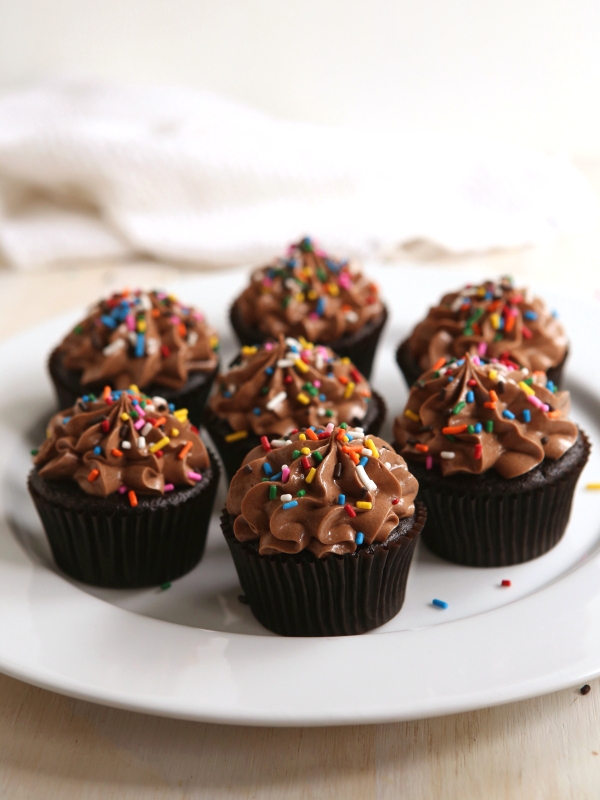 Chocolate Cupcakes with Nutella Buttercream from completelydelicious.com