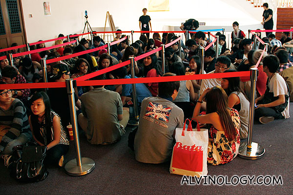 Fans who queued early to  get  good seats