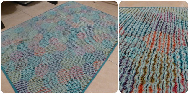 Chenille quilted bath mat