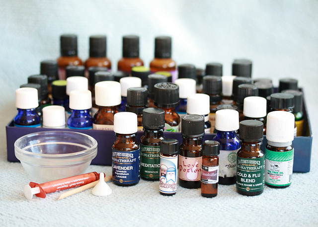 photo of essential oil bottles 