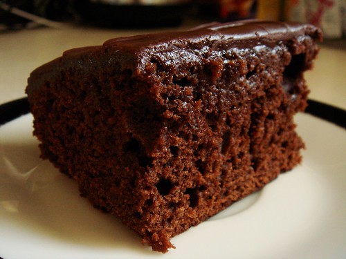 Sour Cream Chocolate Cake: Sliced