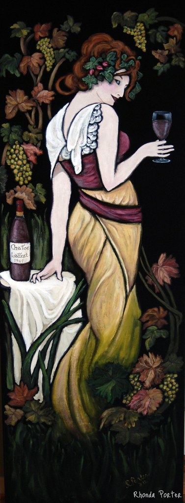 Wine Woman on Black Velvet