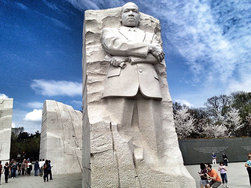 Amidst the cherry blossoms, MLK stands tall