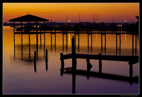 seascape silhouette sunrise canon river boats harbor pier dock intracoastal