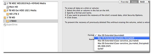 Mac OS X Lion FileVault 2 Encrypting External Drive - Select Encryption