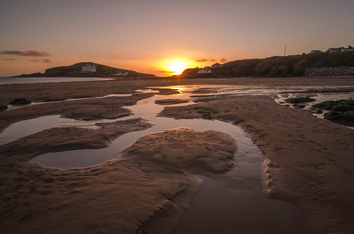 sunset seascape beach landscape coast sand nikon dusk tokina devon sunburst bigbury nikond7000