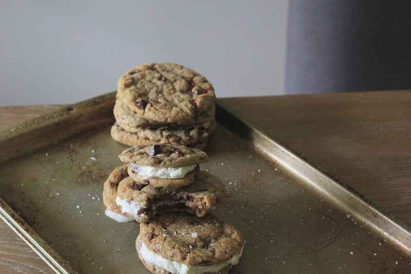 Leaf Lard Chocolate Chip Sandwich Cookies w/ Salted Honey Buttercream