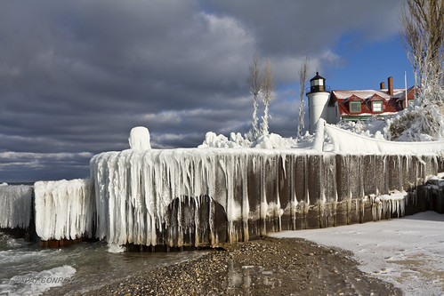 winter lighthouse lake ice nature water canon landscape outdoors michigan lakemichigan greatlakes 7d pure westmichigan ef24105mmf4lis pointbetsielighthouse