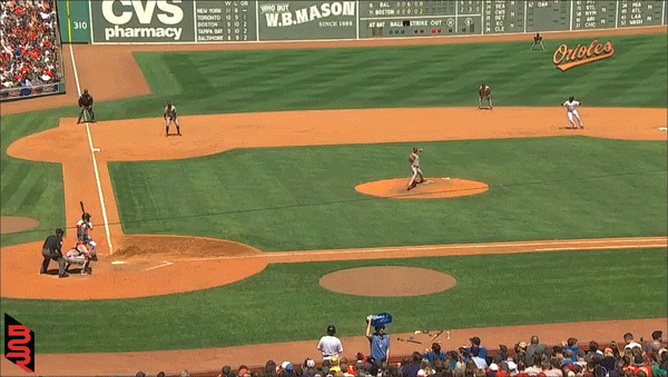 Jonathan  Schoop misses diving stop at third - Baltimore orioles vs. Boston Red Sox