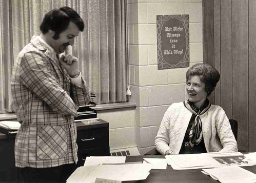 ca 1974 Dick Baxter and Joy Gerig in Joy's office