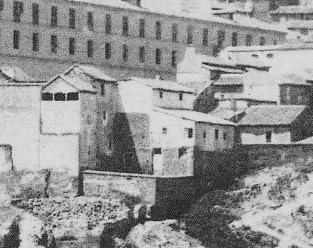 Mesón del Sevillano en 1863. Fotografía de Ernest Lamy (detalle)