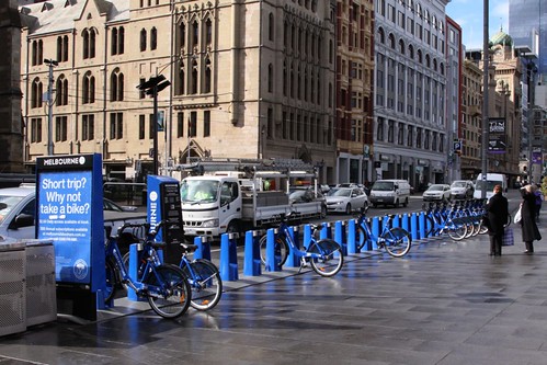 Melbourne Bike Share station at Federation Square
