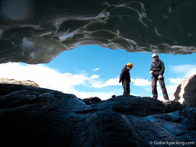 The view from underneath the glacier