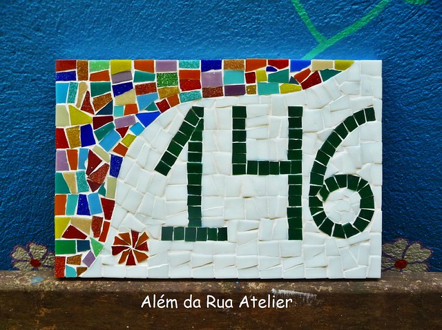 Número residencial em mosaico