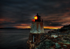 The Castle Hill Lighthouse Narragansett Bay in Newport, Rhode Island