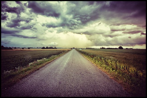 road clouds landscape nikon sweden fields stormysky skåne d3100