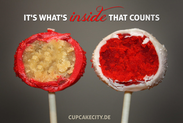 Its whats inside that counts - cake pop love - cake pops valentine's day