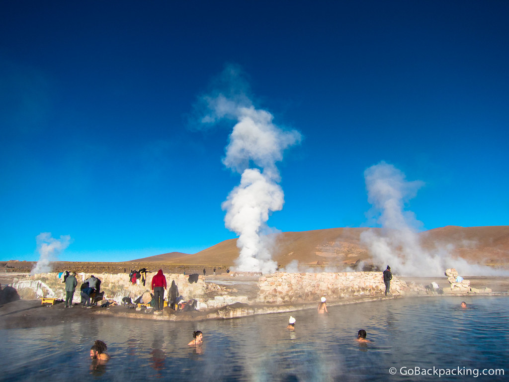 An optional dip in a natural hot spring is a popular activity. There are no changing rooms, so plan ahead, or prepare to bare your bottom.