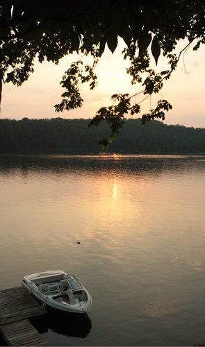 sunset summer boat dock berne warnerlake
