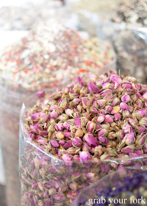 Dried roses at the Spice Souk in Dubai