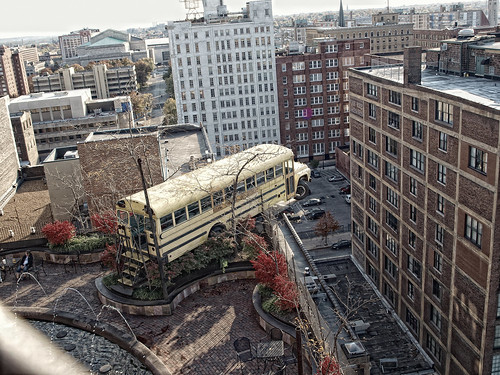city roof color stlouis schoolbus muted citymuseum