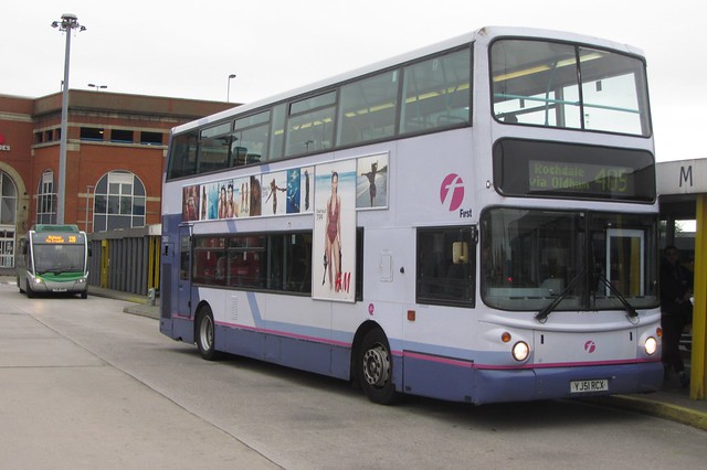 First Greater Manchester Alexander Dennis ALX400, YJ51 RCX, Ashton-under-Lyne bus station