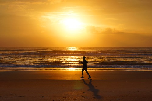 morning woman sun beach sunrise