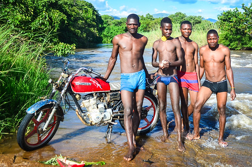 Bike washing in the river
