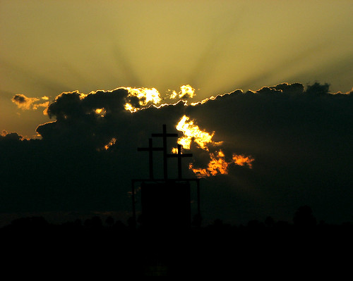 sunset usa clouds texas crosses roadside harlingen