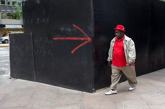 Red Color in Street Photography - Red color man