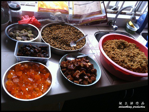 Ingredients for rice dumpling (Bak Chang) 粽子