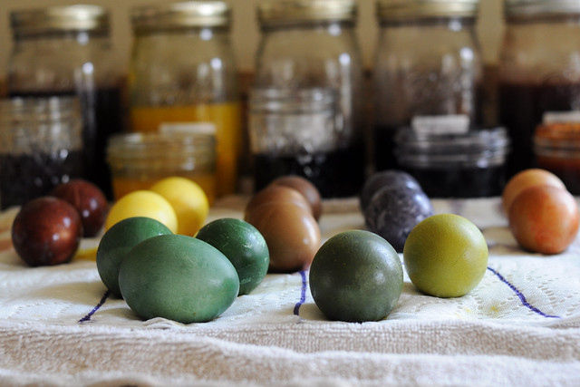 natural egg dyeing