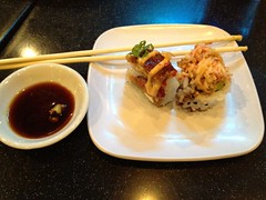 Bento Cafe PBJ Spicy Tuna and Gucci Shrimp rolls