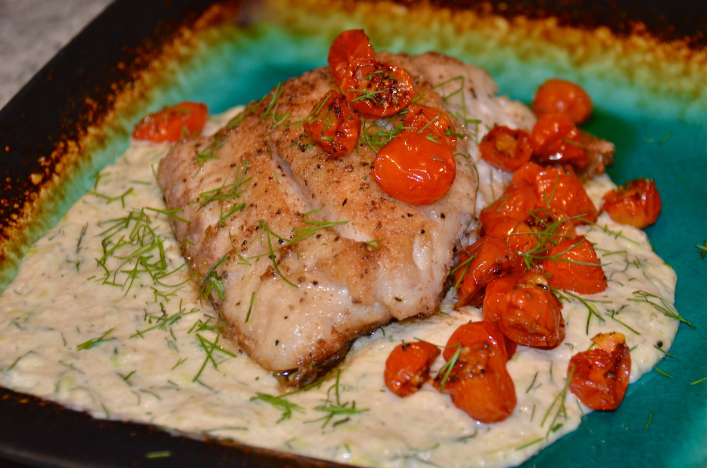 Snapper with Fennel Cream Sauce & Roasted Tomatoes