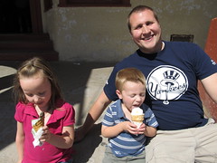 Family Eating Ice Cream, Oatman, Arizona