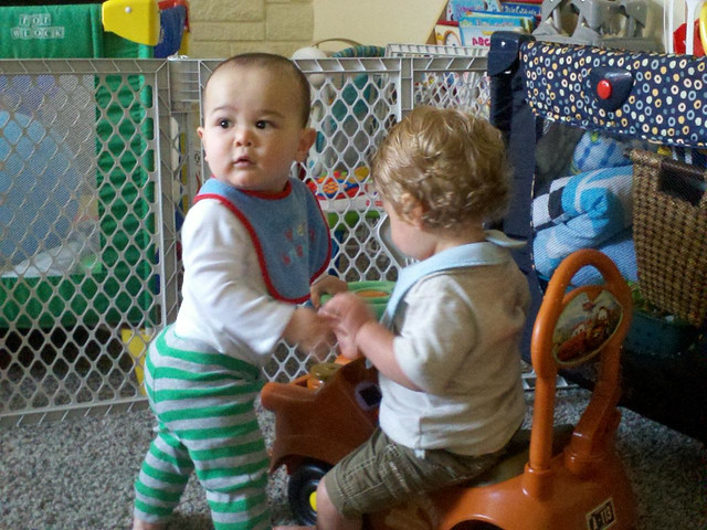 Vincent and Logan Playing at Daycare