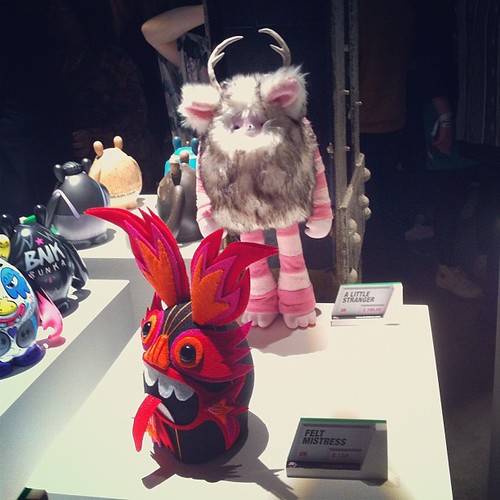 Mine and @feltmistress pieces at the @hellodudebox party