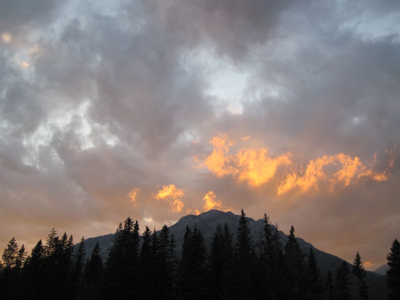Beautiful, almost fiery, sunset to mark our last evening in Banff National Park - What a great hike we had!
