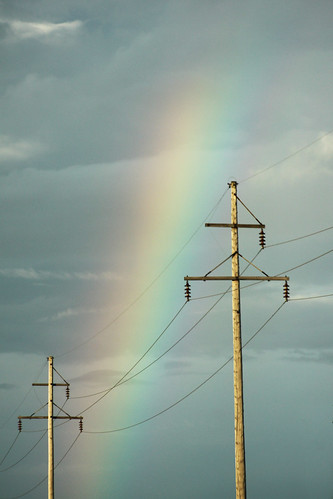 sky storm rainbow powerlines