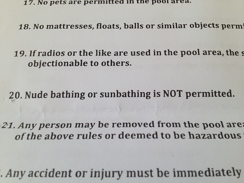 Pool rules- summer 2012