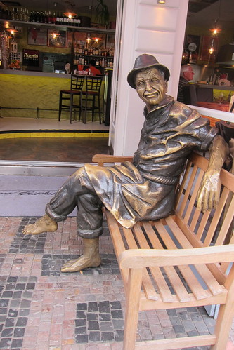 a sitting man in Prague