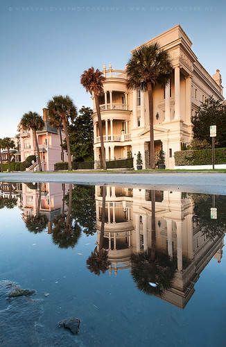 street homes urban reflection sc water architecture sunrise puddle outside outdoors photography dawn reflecting early downtown waterfront south southcarolina historic charleston southern palmtree development streetscape neoclassical thebattery stately charlestonharbor lowcountry southernunitedstates oldsouth americansouth palmettotree antebellumhomes eastbaystreet rainpuddle markvandykephotography charlestonpeninsula