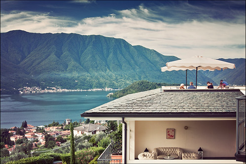 italy lake como mountains film breakfast vintage hotel italia view terrace effect lombardia 1022mm lombardy tremezzo